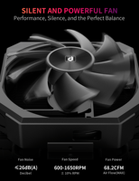 Ventilateur CPU upHere 120 mm, refroidisseur CPU pour Intel LGA1851 1700 LGA1200 LGA1155 AMD AM5 AM4, ventilateur de refroidissement silencieux pour PC