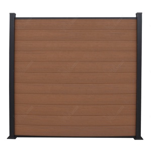 รั้ว Wpc ตั้ง<span class=keywords><strong>สวน</strong></span>สีน้ําตาลกลางแจ้งพร้อมโพสต์ - Product Image 4