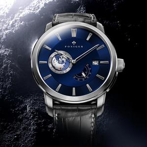 Reloj de Negocios PONIGER de 42 mm, Movimiento Automático Citizen, 21 Joyas, Segundero Pequeño Independiente, Esfera Giratoria Día/Noche de 24 Horas P5.23 - Product Image 2