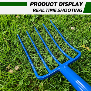 Fourche de jardin robuste en acier 50Mn <span class=keywords><strong>à</strong></span> <span class=keywords><strong>4</strong></span> <span class=keywords><strong>dents</strong></span>, outil agricole trempé et durci pour le défrichement et la récolte du sol - Product Image 4