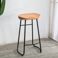 Tabouret de bar moderne en bois avec structure métallique, style nordique, chaise de comptoir de cuisine pour la maison, le café, le restaurant