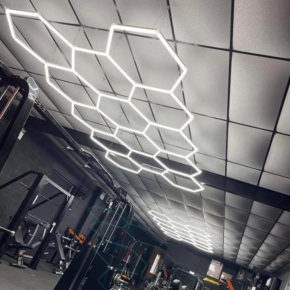 Custom Car Showroom Beauty Station Care Garage Work Light LED Hexagonal Honeycomb Lights
