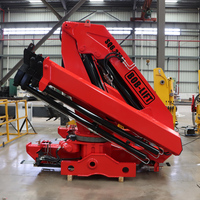 Grue de camion à bras articulé pliable durable de 1 à 6 tonnes, chargeur hydraulique à flèche articulée, portée de 12,2 m, capacité de 6300 kg, montée sur camion