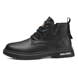 Botas para Hombre, Botas de Invierno para Hombre, de Cuero Genuino, con Forro de Lana Térmica, Botas de Algodón con Suela Gruesa, Botas de Piel de Vacuno de Primera Capa - Product Image 2