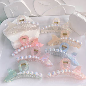 2025夏季流行闪亮珍珠和鱼尾爪夹韩国风格的新娘活动后脑造型 - Product Image 3