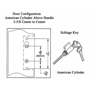 Bộ Tay Nắm Cửa Hàng Hiên Xoay Xi Lanh Kiểu Mỹ Tay Nắm Cửa Bản Lề Bằng Gỗ Frenchwood Đồ Trang Trí Khóa Nhiều Điểm Có Tay Cầm PZ 3-5/8 Inch (92Mm) - Product Image 3