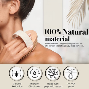 Livraison Rapide Brosse de Bain en Bois pour Peau Sèche, Brosse Corporelle à Poils en Bambou Naturel pour Exfolier la Peau - Product Image 4