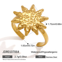 Bague spirale texturée soleil en acier inoxydable plaqué or 18 carats avec œil de tigre, style vintage bohème, ouverte, pour femme, bijoux de mode
