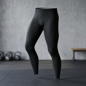 PRIMEAGE INDUSTRIES Custom Low Price New Design Fitness Wear Slim Fit <b>Men</b> <b>Compression</b> <b>Leggings</b> Spandex/Polyester Full Length - Product Image 2