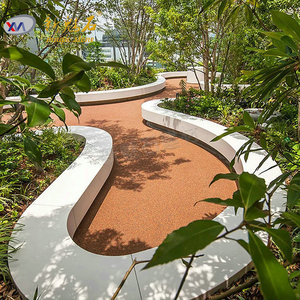 Nuevos Materiales de Construcción de Piedra, Banco Curvo GRC Blanco Gris, Personalizable, Asientos para Patio Exterior, Impermeable y Duradero - Product Image 3