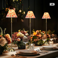 Lampe de table portable nordique 60 cm 2700K pour restaurants, décoration de mariage en tissu, lampe de table rechargeable