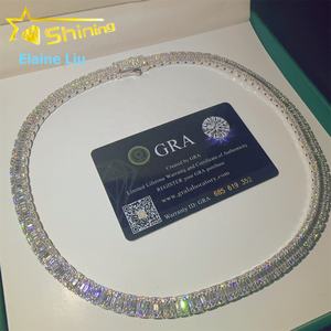 สร้อยคอเทนนิสเพชรโมอิสซาไนต์ 8 มม. ฮิปฮอป เงินแท้ 925 ผ่านการทดสอบเพชร คุณภาพ VVS - Product Image 3