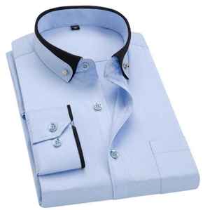 Automne 2024 nouveaux hommes cravate boucle Double col mince hommes chemise Non-fer Stretch tissu chemise hommes - Product Image 5