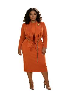 Robes longues de <span class=keywords><strong>cérémonie</strong></span> à manches longues plissées, couleur unie, <span class=keywords><strong>pour</strong></span> femme de bureau, professionnelles, mi-longues, décontractées - Product Image 2