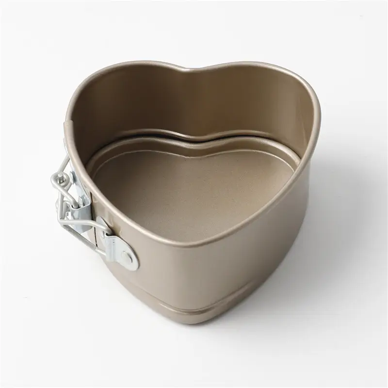 Adjustable springform non-stick making cake bread stainless steel removable bottom heart shaped baking pan non stick