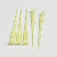 Consommables de laboratoire : Embouts de micropipette à faible rétention, embouts de micropipette jetables en plastique jaune pour laboratoire