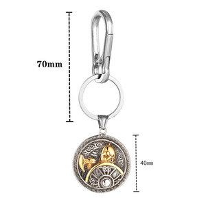 Porte-clés à motif viking nordique en alliage de zinc et acier inoxydable, pendentif thématique, cadeau unisexe - Product Image 4