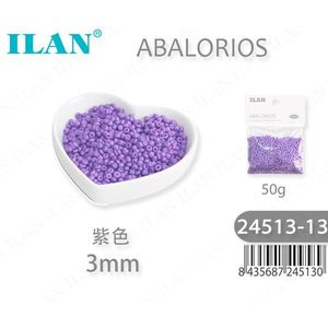 Perline Iln Abalorios 3mm Viola 50g per Creazione di Gioielli - Product Image 1