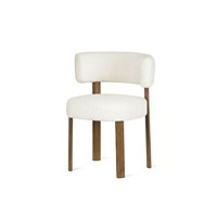 Chaise de salle à manger minimaliste moderne italienne JP Wholesale, confortable, avec dossier incurvé en tissu et pieds en bois à transfert thermique