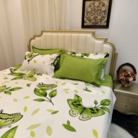 Vente en gros d'usine, ensemble de draps imprimés 6 pièces, ensemble de literie taille King, avec drap plat et 4 taies d'oreiller dans un seul sac, LILIANNA