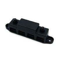 Barre omnibus en cuivre étamé DC 250A, bornier noir, barre omnibus de distribution d'alimentation, bornier 12V