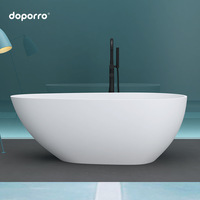 Baignoire autoportante Doporro Allemagne, style minimaliste moderne, avec jupe intégrale, 1,5 m, pour usage domestique, petits appartements, salles de bain, baignoire double, hôtel
