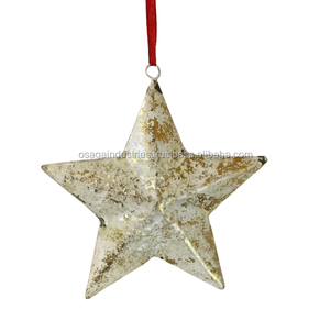 Decoración de árbol de casa de diseño de lujo, estrella dorada de METAL con campana pequeña, adorno colgante de Navidad - Product Image 6