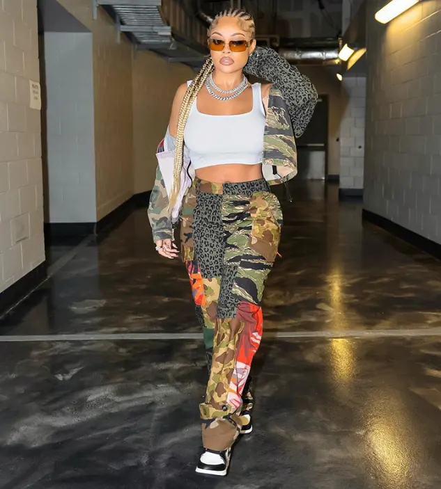 wholesale Trendy camo pants 2022 fall clothing streetwear high waist printed casual loose camouflage cargo pants women