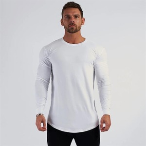 <span class=keywords><strong>Camiseta</strong></span> deportiva de entrenamiento físico de <span class=keywords><strong>manga</strong></span> <span class=keywords><strong>larga</strong></span> para <span class=keywords><strong>hombre</strong></span>, <span class=keywords><strong>camiseta</strong></span> transpirable con patrón sólido, cuello redondo, <span class=keywords><strong>ajustada</strong></span> fina para correr - Product Image 3