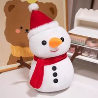 Ensemble de peluches de Noël Kawaii, animaux en peluche doux, Père Noël, renne, bonhomme de neige, pour les enfants, cadeau d'anniversaire, décoration de la maison