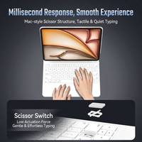 Étui pour iPad Pro 11 (M4/M5) avec clavier magique, trackpad, support magnétique flottant, Bluetooth, geste multi-touch, clavier ultra fin