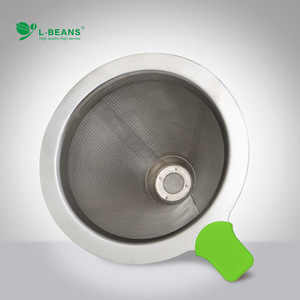 L-Beans ตะแกรงกรองกาแฟสแตนเลสสองชั้น 120 มม. ตัวกรองเครื่องชงกาแฟแบบหยด สีขาว สไตล์เรียบง่าย - Product Image 1