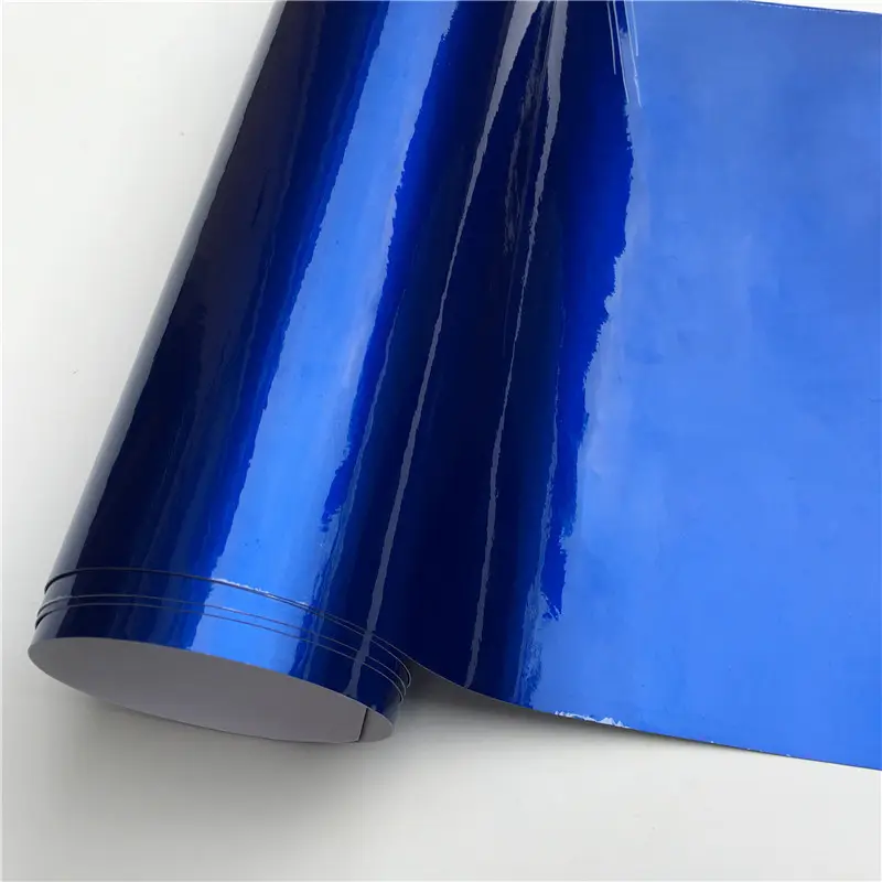 Best Quality 3 Layers Glossy Blue Metallic Car Vinyl Wrap Bubble Free For Car Wrapping 1.52m*20m