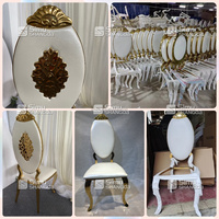 Chaise de luxe en acier inoxydable, style moderne, chaise de mariage, chaise de mariage extérieure couleur ambre pour hôtel, pour banquet