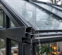 METGOOD Modern Double Tempered Double Glazed Low-E Glass Conservatory for UK Homes Villas Elegant Garden Sunroom Extension