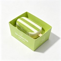 Boîte d'emballage écologique en carton blanc pour bâtonnets de crème glacée avec fenêtre transparente en PET pour les glaces et desserts, idéale pour les magasins et les plateaux alimentaires