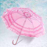 Parasol de mariage rétro multicolore en dentelle et pongé de haute qualité, imprimé, blanc, décoratif, avec tige en fer et poignée en cuir, pour adultes