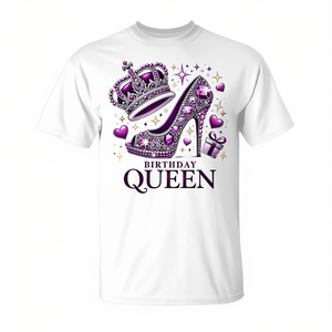 T-shirt avec couronne de reine des anniversaires et talons hauts pour filles, tenue pour fête d'anniversaire - Product Image 2