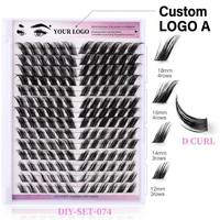 Kit d'extensions de cils DIY, 168 bouquets, naturels, doux, 3D, segmentés, cils individuels en grappe, épaisseur 0,07 mm, faits à la main