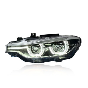 Nuovi Ricambi Auto SJC per <span class=keywords><strong>BMW</strong></span> <span class=keywords><strong>Serie</strong></span> 3 F30 F35, Fari a LED 2013-2015, Aggiornamento Angel Eye Giallo Bianco Ambra, Luci Diurne - Product Image 4
