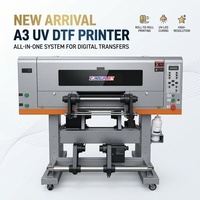 Mesin Cetak Stiker UV DTF Kecepatan Tinggi 30cm A3 untuk Transfer Label Kristal pada Kaca, Logam, Kayu