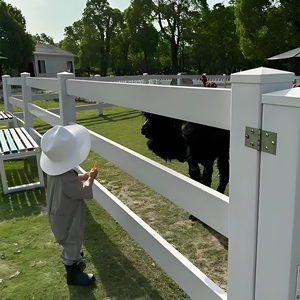 Trung Quốc-thực hiện thân thiện với môi <span class=keywords><strong>PVC</strong></span> 3-đường sắt ngựa và dê hàng rào trang trí vườn Vinyl Panels với khung gỗ và nhựa - Product Image 4