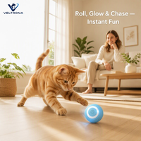 Jouet électronique pour chat, balle interactive, balle roulante lumineuse, jouet d'exercice pour chaton, jouet d'exercice pour animaux de compagnie d'intérieur