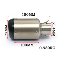 Pour Kinlon fibre de carbone 51mm 60mm modèle universel moto sans lacet tuyau d'échappement arrière échappement système de pointe silencieux