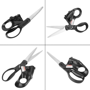 Ciseaux de tailleur à guidage laser, acier inoxydable, poignées ABS noires, garantie 1 an, qualité industrielle robuste, coupe multi-usages - Product Image 3
