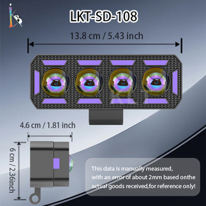 KLT Nuevas Luces Auxiliares LED de 4 Lentes Azules para Conducción, Foco de Trabajo Impermeable con Haz de Luz y DRL Rojo para Coches y SUV - Product Image 3