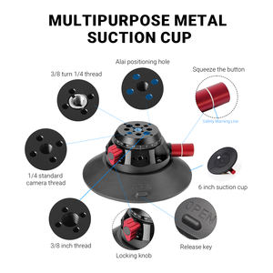 YUANYUJINGMI Précision 360 °   Ventouse réglable en alliage d'aluminium de 6 pouces avec échelle rotative et filetage 1/4'' pour utilisation en <span class=keywords><strong>studio</strong></span> GoPro - Product Image 2
