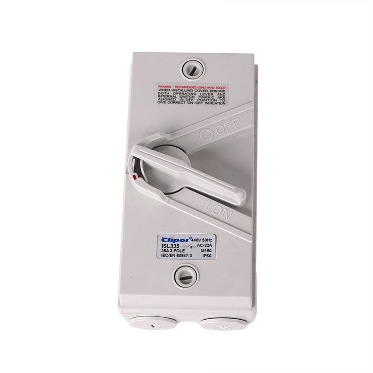 Outdoor Disconnect Box 440V 63A - IP66 Waterproof Safety Isolation Switch With Lock