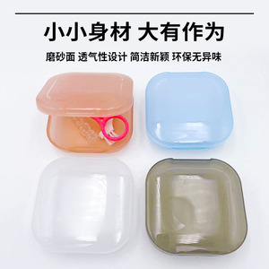 Dental Square <b>Retainer</b> <b>Case</b> Orange Translucent PP Material Compact Size For Adult Oral Care Storage - Product Image 3