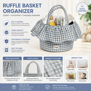Mommy Nursery Organizer <b>Nappy</b> Caddy Portable Diaper <b>Storage</b> Basket Plush Baby Bag Solid Pattern Inner Container - Product Image 1